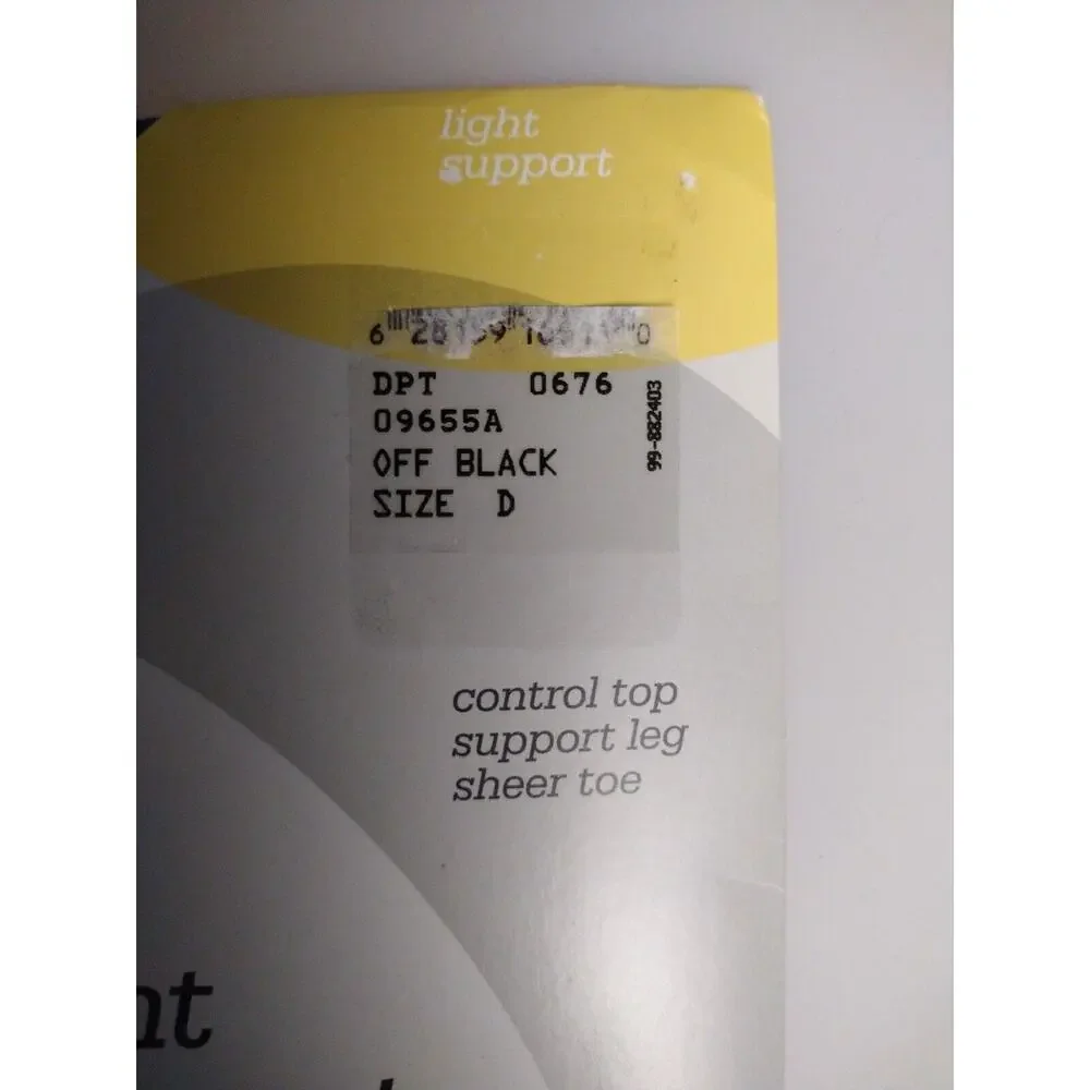 Nordstrom Rack Lt Support Control Top Sheer Pantyhose Off BLK Sz D Stockings